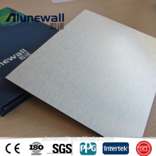 Alunewall silver brushed A2/B1 class fireproof aluminium composite panel FR/A2 acp with max 2 meter width